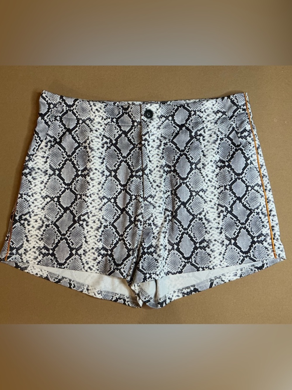 Snake Print Women's Shorts with subtle Side Stripe